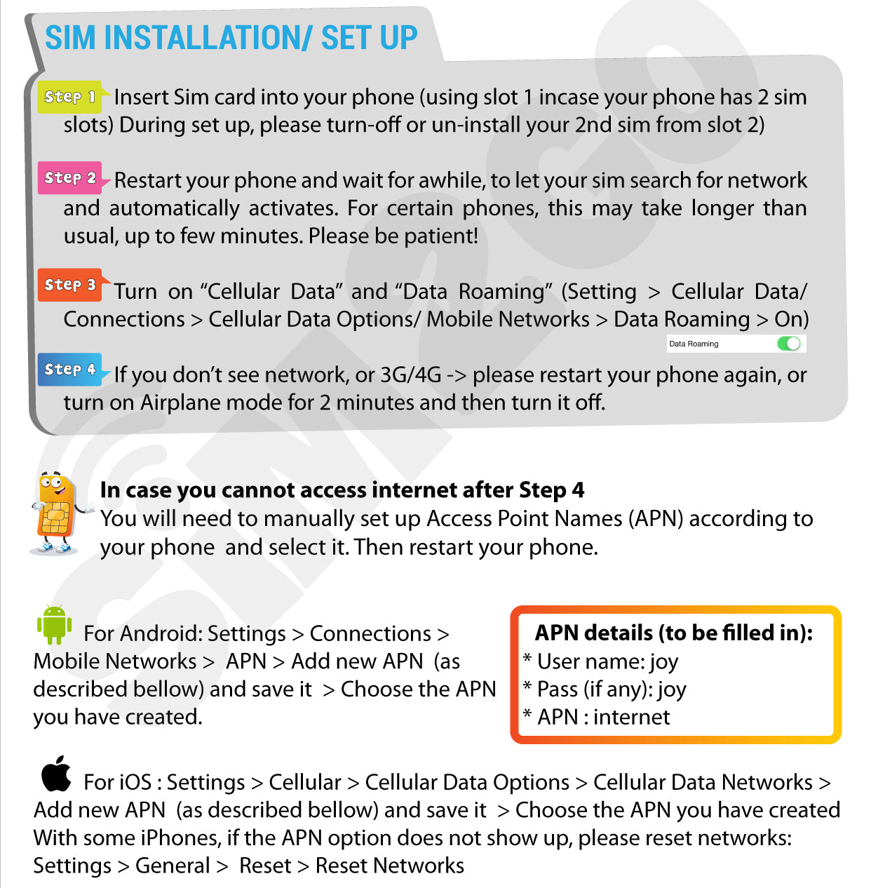 Dubai/ UAE travel SIM card UNLIMITED data plans | Prepaid 4G sim card