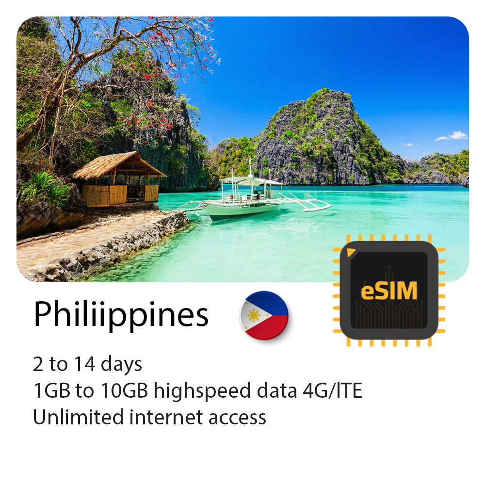 Philippines travel eSIM 2 to 8 days | Highspeed 4G data – teksuperstore