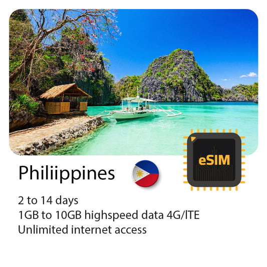 Philippines travel eSIM 2 to 8 days | Highspeed 4G data