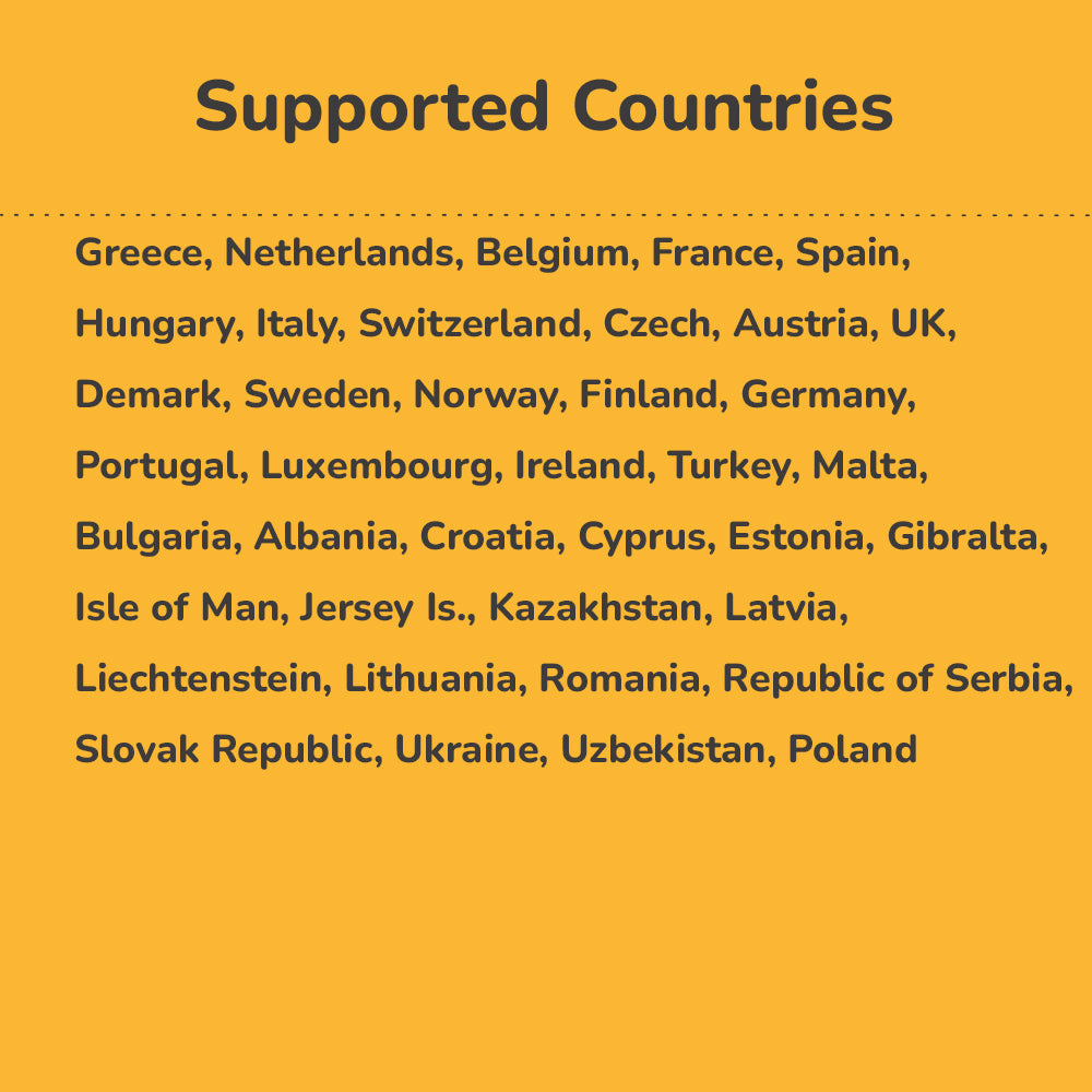 Europe 40 countries travel eSIM 2 to 30 days highspeed 4G data