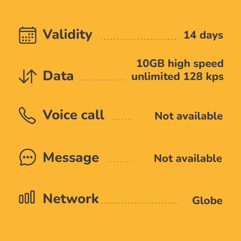 Philippines travel eSIM 2 to 8 days | Highspeed 4G data