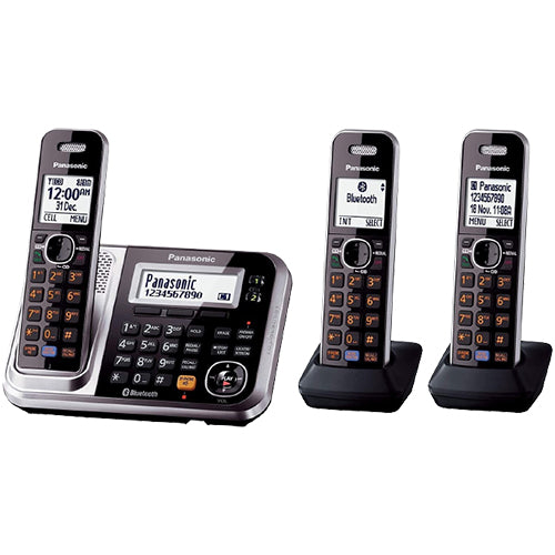 Panasonic DECT Digital Cordless Phone with Link-to-Cell System 3 Handsets