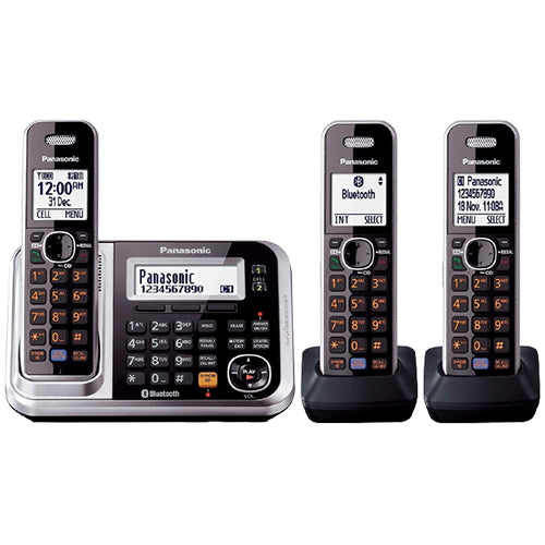 Panasonic DECT Digital Cordless Phone with Link-to-Cell System 3 Handsets