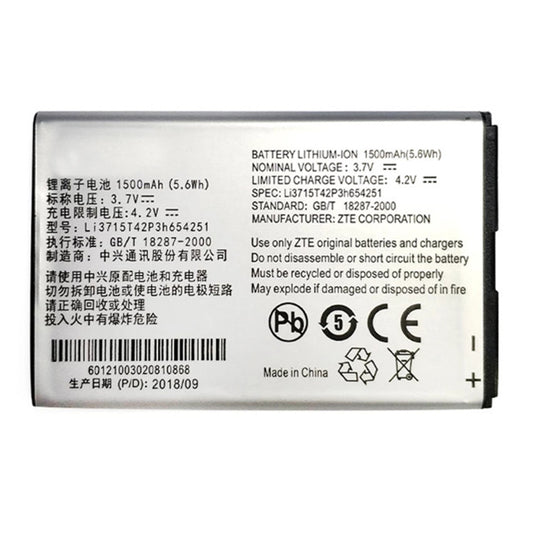 Replacement Battery For ZTE Mobile Phone Li3715T42P3h654251