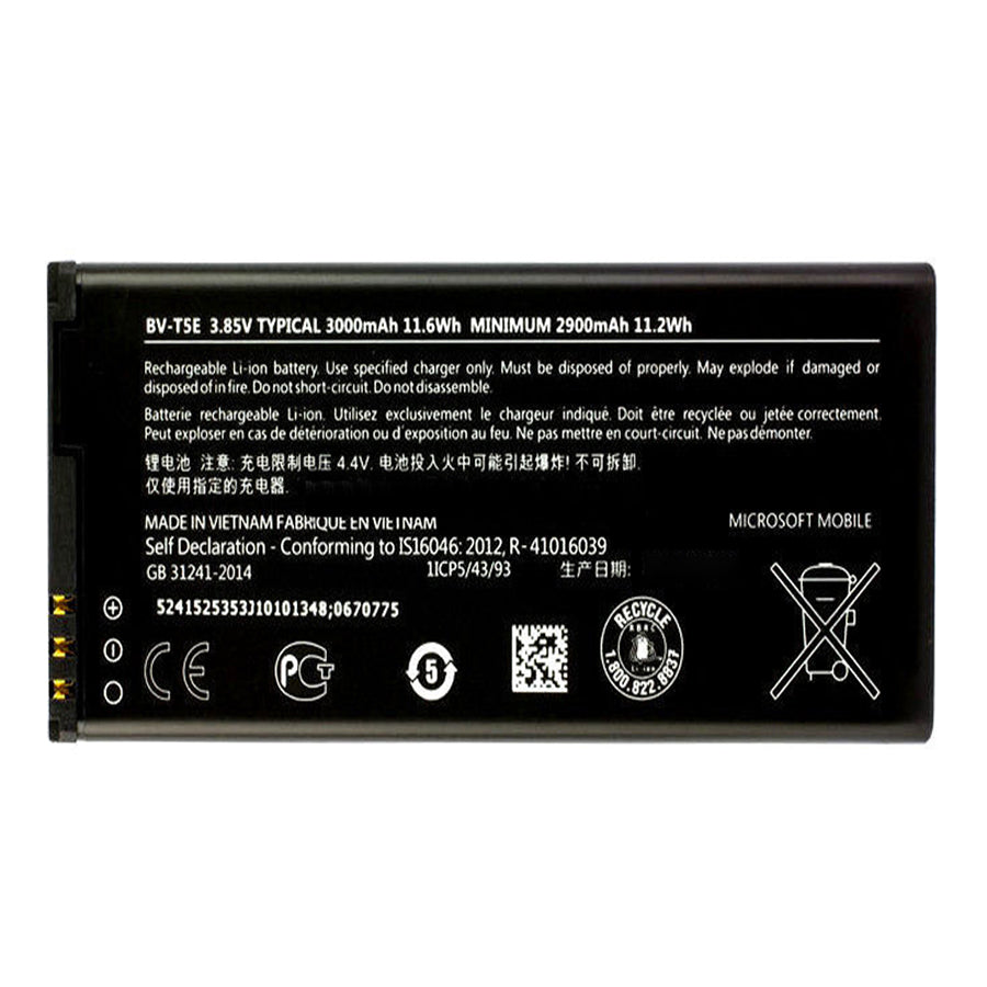 Replacement Battery For Nokia Mobile Phone BV-T5E